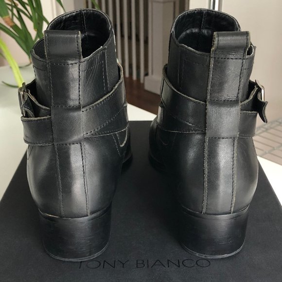 Tony Bianco Black Leather Rigby Ankle Boots Size 9.5 - Picture 4 of 10
